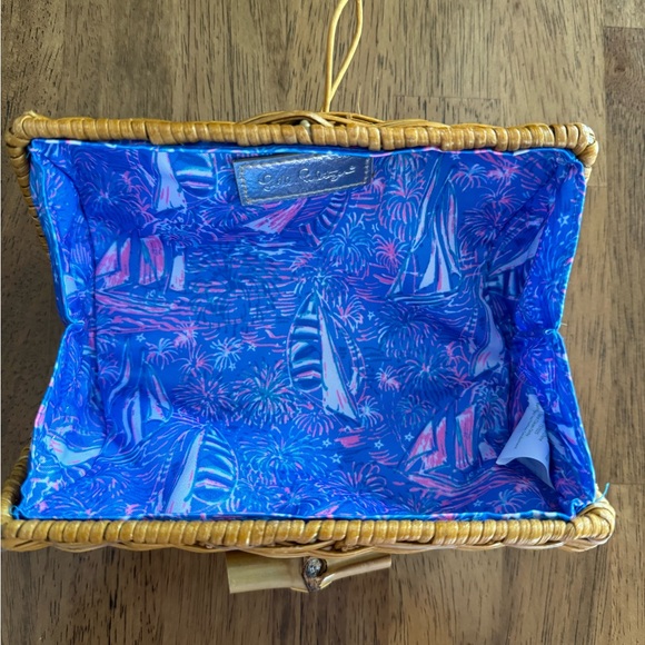 NWT Lilly Pulitzer Wicker Rattan Case Clutch Its A Sailabration - Picture 9 of 16